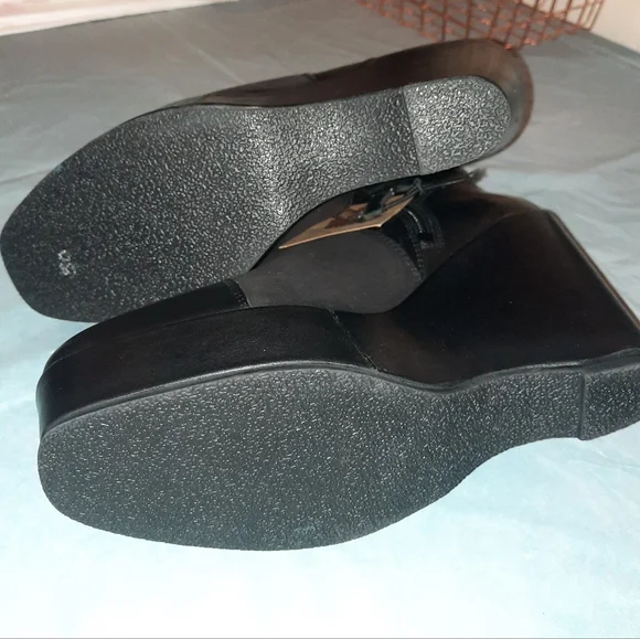 Black Harley Davidson Wedge Ankle Boots 8.5 - Picture 3 of 5